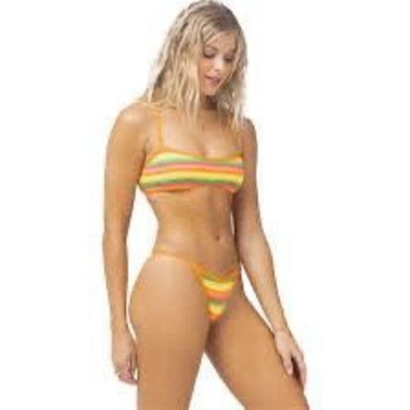 New. L*SPACE stripe bikini. Large. Retails. $198 - Picture 11 of 12